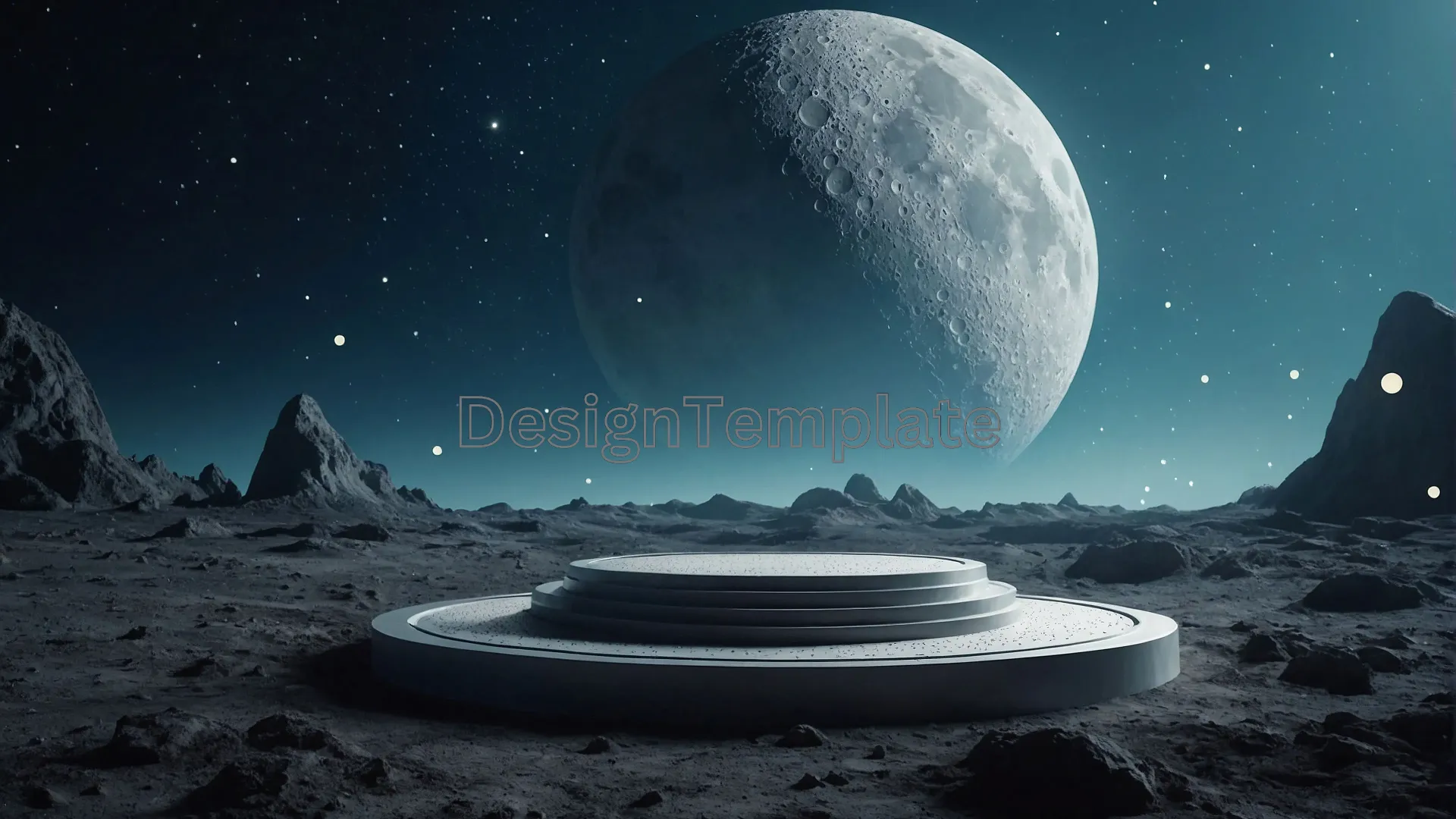 Calm Moonlit Night on Alien Planet Background Texture